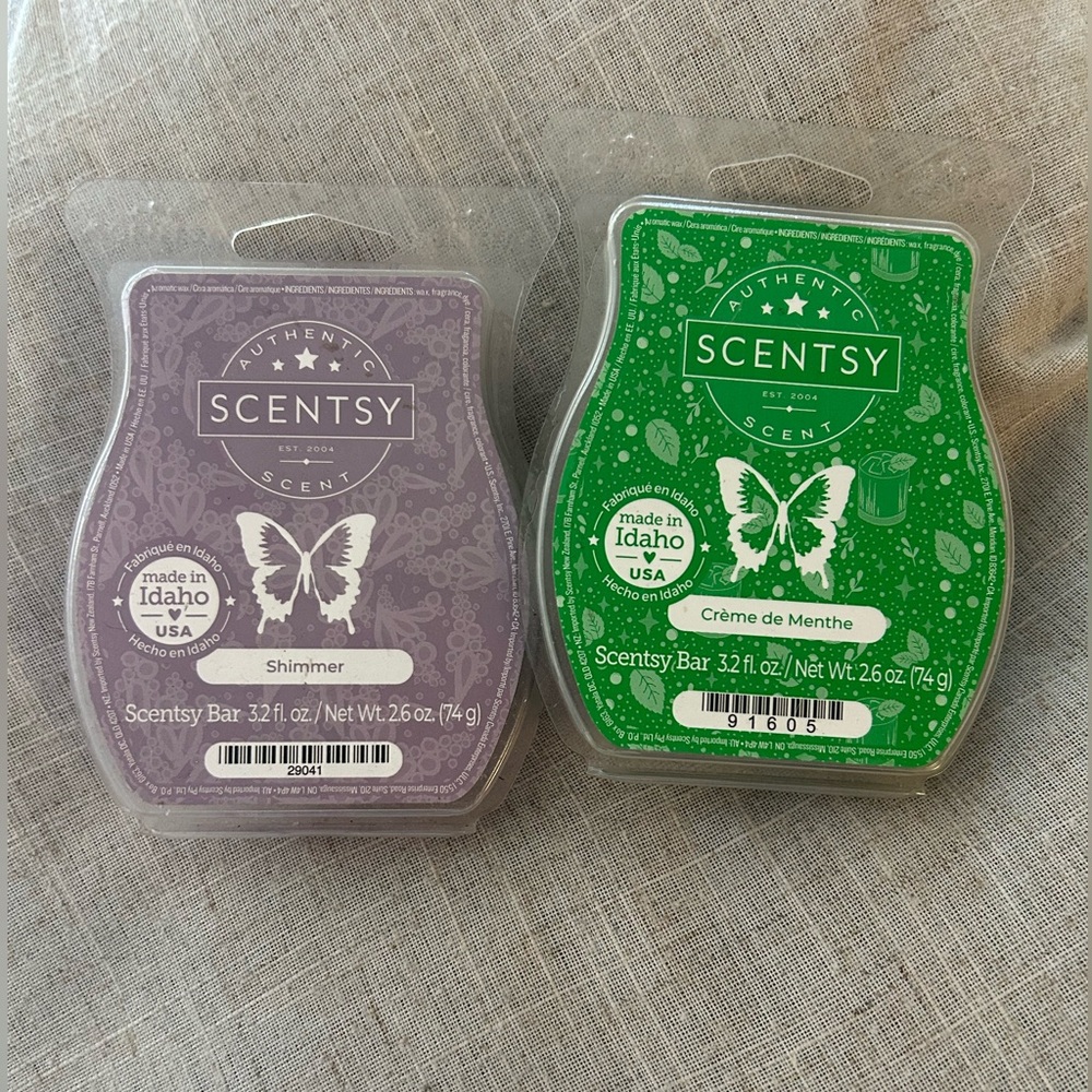 Scentsy Wax Bar Duo — Purple Shimmer & Green Crème de Menthe (you get both)